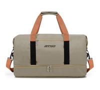 Vllcsla 32.2 L Sport Holdall Duffle Bag, 46x25x28 Mens Sports Gym Bag with Shoes Compartment, Wet Pocket, Overnight Bags Weekend Holdalls, Water Repellent, for Fitness, Training, Workout, Khaki