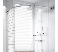 Vllentin L Shape Bathtub Corner Rail,Wall Mounted Curved Shower Rail,Corner Shower Curtain Pole,Extendable,Unsagging,For Bathroom,Bathtub,Clothing Store,Locker Rooms,Private Space