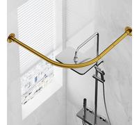 Vllentin L Shaped Shower Curtain Rail,Curved Shower Rail,Rust-Resistance,Stainless,Wall Mounted,No Drilling,For Kitchen Cupboard Bathroom Window Private Space Locker Room