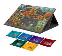 Vllentin Lightweight Portable Felt Puzzle Board,Folding Tilting Puzzle Table,Portable Jigsaw Puzzles Table,Jigsaw Puzzles Board,with 6 Drawers,Easy Storage,for Games Up To 1000 Pieces