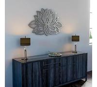 Vllentin Metal Mandala Wall Decoration,Large Metals Lotuses Flower Art,Large Metal Mandala Decor,Metal Religion Faith Decoration,Hollow Design,Minimalists,For Meditation,Yoga,Living Room,Bedroom