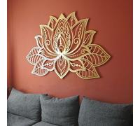 Vllentin Metal Mandala Wall Decoration,Large Metals Lotuses Flower Art,Large Metal Mandala Decor,Metal Religion Faith Decoration,Hollow Design,Minimalists,For Meditation,Yoga,Living Room,Bedroom