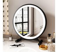 Vllentin Mirror With Lights,Vanity Mirror With Lights,Shaving Mirrors Free Standing,circle,3 Color Light,Touch Switch Adjustable Brightness,for Dressing Table Bathroom Desk