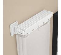 Vllentin Wall Mounted Folding Shower Curtain Rod,Foldable Wall Mounted Shower Curtain Rod,Flexible Adjustment,With Shower Curtain,Rust-Resistant,For Small Bathrooms,Changing Rooms