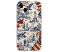 VLLEURCH Vintage American Patriotic Toile Art Case for iPhone 15 Plus