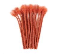 Vlliyava 0.6Cm Ginger Loc Human Hair Extensions 8" 30 Strands Thickness 100% Full Handmade Permanent Dreadlock Extensions Human Hair For Women/Men/Children Can Be Dyed Bleached