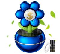Vllold Car Solar Air Purifier | Rotating Aromatherapy Diffuser | Money Flower Long Lasting Air Freshener Decor for Car Interior Truck Home Studio Travel