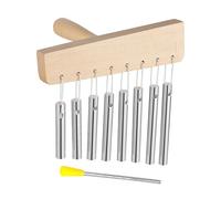 Vllold Chimes Percussion | 8 Tone Wood Yoga Bells Chime | Solid Aluminum Tube Musical Equipment with Knock Stick for Beginner Practice Indoor School Classroom Attention
