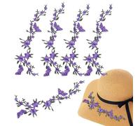 Vllold Embroidered Patches - Flower Butterfly Sew/Iron-On Applique - 5 Piece Accessories Handmade Repair Decals for Fabric Sewing Jeans Hats Shirts Blouses Dress Bags