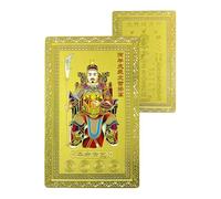 Vllold New Year Cards, Chinese Ancient Figure Pattern Holiday Cards, 2026 Traditional Wealth Symbol Blessed Gold Charm for Women Men Spiritual Practice Home