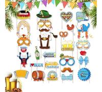 Vllold Oktoberfest Photo Props - German Oktoberfest Selfie Props - Reusable Holiday Decor for Selfie Culture Fans Events Halloween Birthday Club Women Men
