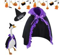 Vllold Porch Geese Outfits | Holiday Porch Geese Outfits - Witch Theme Clothes with Hat Cloak 23Inch Statue Art Decoration for Desktop Garden Holiday Farmhouse Outdoor Yard Patio Halloween