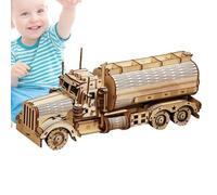 Vllold Wood Car Construction Model Set - Tanker Construction Figure Block Set | Craft Hobby Brain Teaser Toys for Schools Traveling Kindergarten