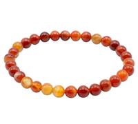 VLNET | 6mm or 8mm Natural Carnelian Stone Stretch Bracelet | Promotes Vitality, Courage, Self-Confidence and Creativity | One Size Adjustable, Taglia Unica, Stone, Carnelian