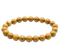 VLNET | 6mm or 8mm Natural Fossil Wood Stone Stretch Bracelet | Rooting Stone Promotes Stability, Calm and Patience | One Size Adjustable, Taglia Unica, Stone, fossil wood
