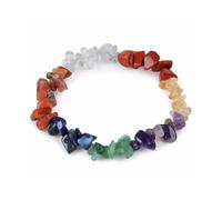 VLNET | 7 Chakra Stretch Bracelet | Natural Baroque Stones | One Size Adjustable | Unisex