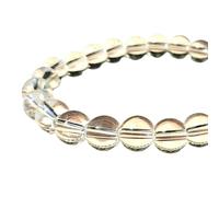 VLNET | 8mm Natural Rock Crystal Stone Elastic Bracelet | Energy & Healing Properties | One Size Adjustable