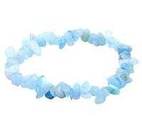 VLNET ® | Elastic Bracelet with Natural Aquamarine Stone | Properties: Bringing Joy and Creativity | One Size Adjustable | Unisex