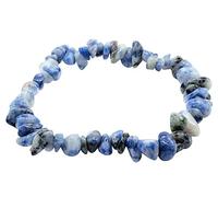 VLNET ® | Elastic Bracelet with Natural Sodalite Italian Stone | Properties: Promotes Sleep, Calms and Stimulates Creativity | One Size Adjustable | Unisex