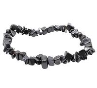 VLNET ® | Elastic Bracelet with Natural Stone Baroque Hematite | Brazil Origin | Properties: Balances Body and Mind, Reducing Stress and Anxiety | One Size Adjustable | Unisex