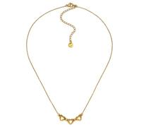 VLNET Gold Plated Steel Three Heart Necklace Handmade 39+5cm