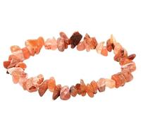 VLNET | Orange Aventurine Natural Stone Elastic Bracelet | Properties: Helps Overcome Insecurity and Stimulate Positive Thinking | One Size Adjustable | Unisex