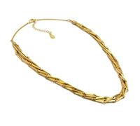 VLNET | Recycled Brass Multi Row Choker Necklace Decorated with Shiny and Geometric Bars. Handmade | Nickel Tested