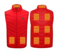 VLOBAOM Electric Heated Vest for Men Women 9 Heating Zones Lightweight Warm Coat for Outdoor Camping HikingRed,6XL