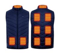 VLOBAOM Electric Heated Vest for Men Women 9 Heating Zones Lightweight Warm Coat for Outdoor Camping HikingBlue,S