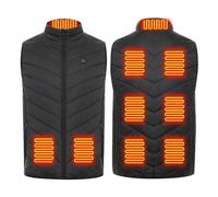 VLOBAOM Electric Heated Vest for Men Women 9 Heating Zones Lightweight Warm Coat for Outdoor Camping HikingBlack,4XL