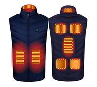 VLOBAOM Women's Men's Heated Vest USB 8 Zones Electric Heating Clothes Lightweight Warm Vest for Camping HikingBlue,S