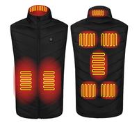 VLOBAOM Women's Men's Heated Vest USB 8 Zones Electric Heating Clothes Lightweight Warm Vest for Camping HikingBlack,3XL