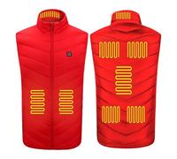 VLOBAOM Women's Men's Heated Vest USB 8 Zones Electric Heating Clothes Lightweight Warm Vest for Camping HikingRed,4XL