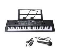 Vlocky 61 Keys Keyboard Piano Portable Electric Music Keyboard with Microphone, Sheet Music Stand, 16 Tones, 10 Rhythms, 6 Demos, 8 Percussion, for Beginners and Children Aged 3-12