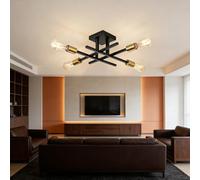 Vlocky Modern Ceiling Chandelier, 4-Light Black and Gold Sputnik Ceiling Light, Industrial Ceiling Light Fitting for Living Room, Dining Room, Bedroom, Hallway, Kitchen