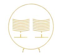 Vlocky Round Balloon Arch Kit 2M/6.6FT Metal Arch Backdrop Stand with Base, Wedding Balloon Arch for Party, Birthday, Wedding, Baby Shower Decorations(Gold)