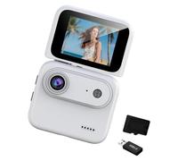 Vlog Camera with AntiShake Technology, Captures, White B | High 4K UHD 143° Wide-Angled Lens for Mountain Biking and Trail Running, Vlog