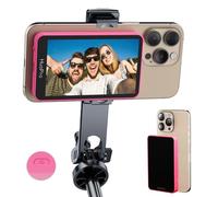 Vlog Selfie Monitor Screen for iPhone Android, HuoPro S1 Magnetic Wireless Back Camera Monitor with Shutter 3 Level Brightness 4K/60fps Rear Camera Screen Pink-Valentines Day Gifts for Her Girlfriend