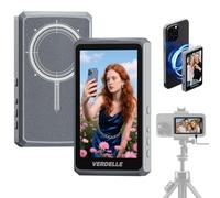 Vlog Selfie Monitor Screen for Phone, Wireless Magnetic Back Camera Monitor for iPhone Android, Support 4K 30fps Wired Recording, Using Phone Rear Camera for Selfie Vlog Live Stream TikTok (Grey)