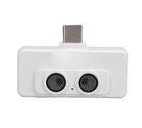 Vlog Video Recording Microphone AI Noise Cancelling Type C Double Mic Mini Phone Microphone High Fidelity Omnidirectional Sound Capture for Video Recording Podcasting ABS Black 1 (White)