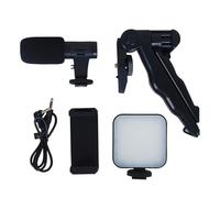 Vlogging Kit with Mic - Tripod Phone Holder, Vlogging Kit | Mobile Vlogging Smartphone Filmmaking Kit, Low Budget Vlogging Kit Complete Vlogger Setup for Vlogging, Live Streaming
