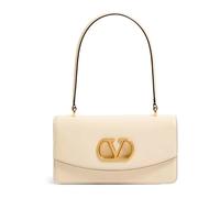Vlogo Flap Leather Bag, female, Valentino Garavani, Shoulder Bags, Beige, ONE SIZE, Bags ONE SIZE