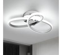 Vloitgol Modern LED Ceiling Light, 30W Silver Modern Ceiling Lights Fixture LED for Living Room Bedroom Corridor Aisle Hallway Lights Indoor lamp Cool White Lihgt 6000K