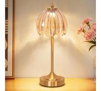 Vloitgol Tulip Table Lamp with 5000mAh Battery & Touch Control, Cordless Small Table Lamp with 3 Colors, Dimmable Rechargeable Table Lamps for Living Room, Bedroom, Bedside, Nightstand (Amber Tulip)
