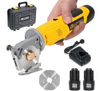 VLOXO Cordless Electric Scissors for Fabric Industrial Rotary Cutter 70mm Blade Diameter 25mm Max Cutting Thickness Powerful Fabric Cutter for Carpet, Leather, Felt with Replacement Blade