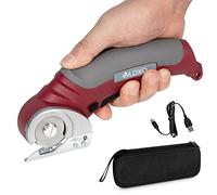 VLOXO Cordless Electric Scissors for Fabric with Safety Lock 4.2V Rotary Cutter Handheld Portable Rechargeable Powerful Fabric Cutter for Carpet, Leather, Felt with Storage Box