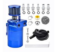 VLRBFDOI Blue,Oil Catch Can Tank Kit, with Breather 300Ml Aluminum Polish Engine Air Oil Separator Tank Reservoir, Oil Recovery And Air Intake Can