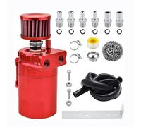 VLRBFDOI Red,Oil Catch Can Tank Kit, with Breather 300Ml Aluminum Polish Engine Air Oil Separator Tank Reservoir, Oil Recovery And Air Intake Can