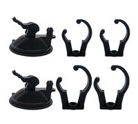 VLSQHNCF 1 Set Aquarium Fish Tank Heater Suction Cups with 0.95 Inch Clips Black Heating Rod Holders Clamps for 1" Standard Aquarium Heater, Tubing Hose, Plant Fish Tank, Accessories