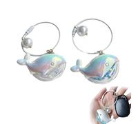 VLSQHNCF 2 Pcs Whale Keychains, Cute Animal Key Chains Car Keyrings Bag Charms Pendant for Car Keys, Backpack, Purse, Wallet, Clear+blue, 9x5.5cm/3.54x2.17in